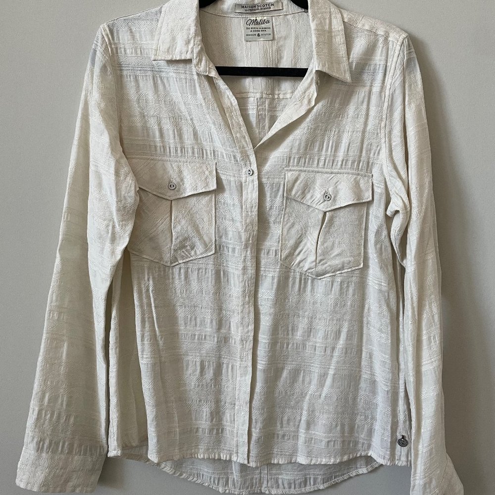 Scotch and Soda Malibu Ivory Button Down Top